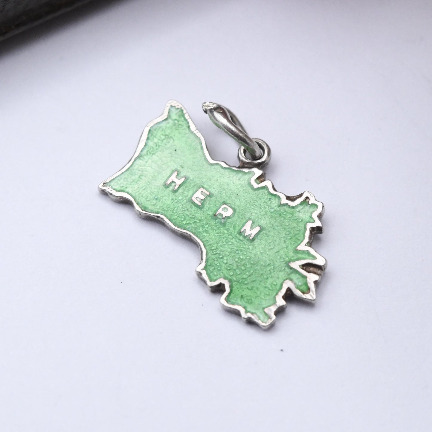 Vintage Sterling Silver Herm Charm Pendant - Channel Islands | British Isles | Guernsey | Souvenir Gift for Charm Bracelet