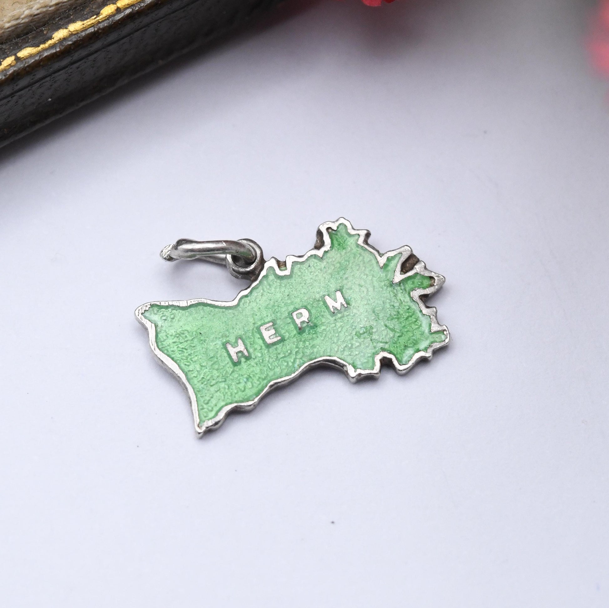 Vintage Sterling Silver Herm Charm Pendant - Channel Islands | British Isles | Guernsey | Souvenir Gift for Charm Bracelet