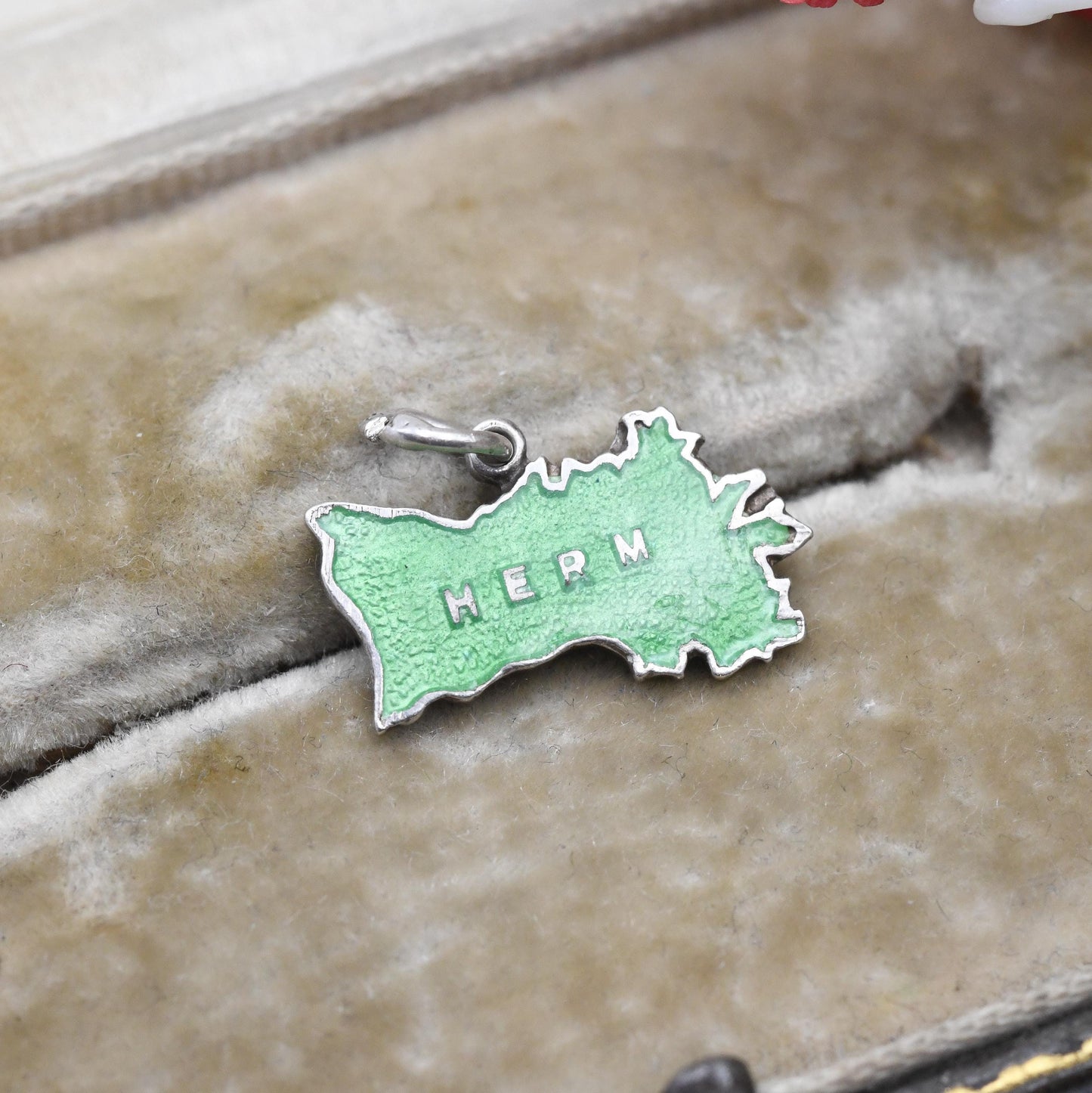 Vintage Sterling Silver Herm Charm Pendant - Channel Islands | British Isles | Guernsey | Souvenir Gift for Charm Bracelet