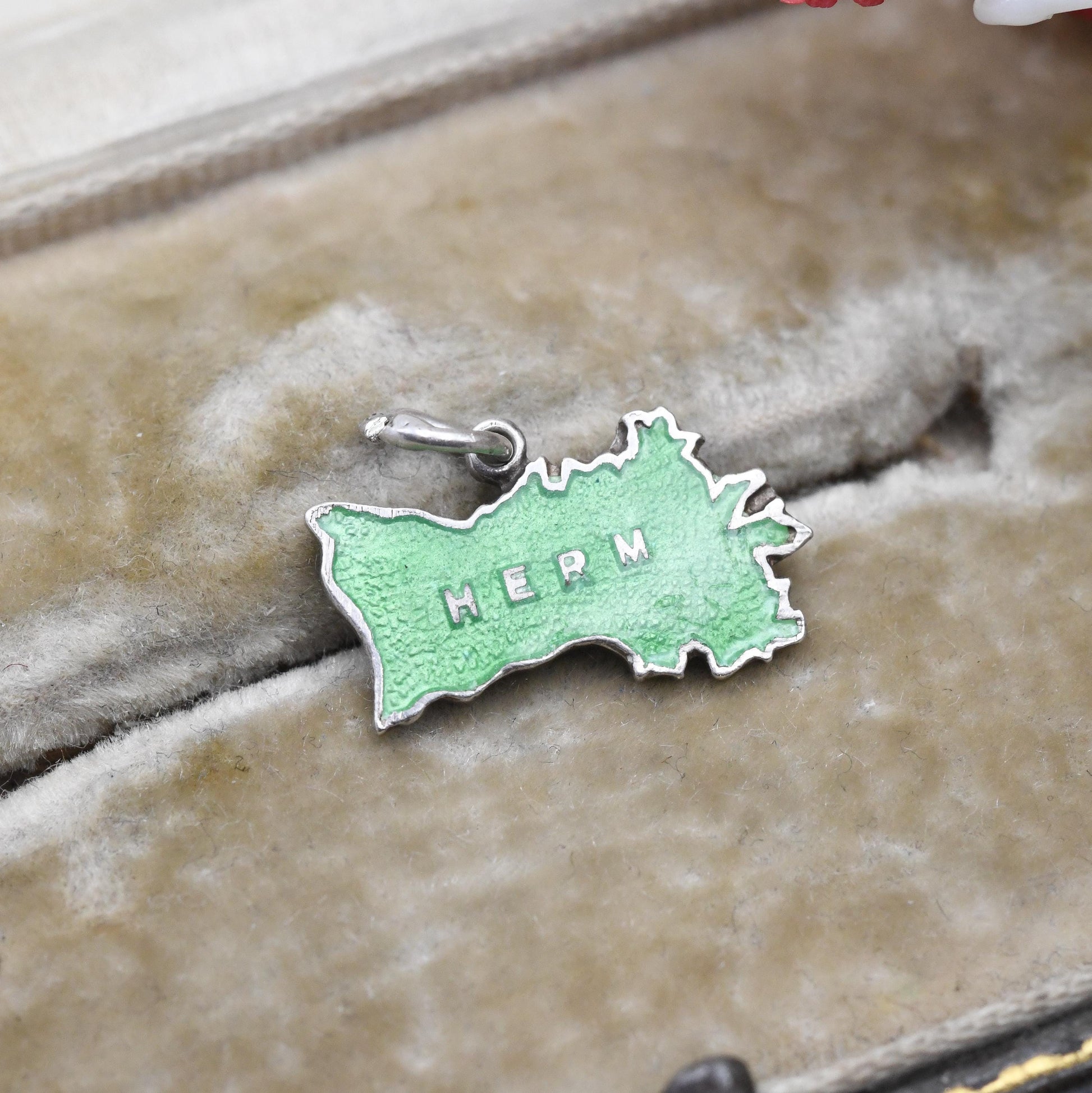 Vintage Sterling Silver Herm Charm Pendant - Channel Islands | British Isles | Guernsey | Souvenir Gift for Charm Bracelet