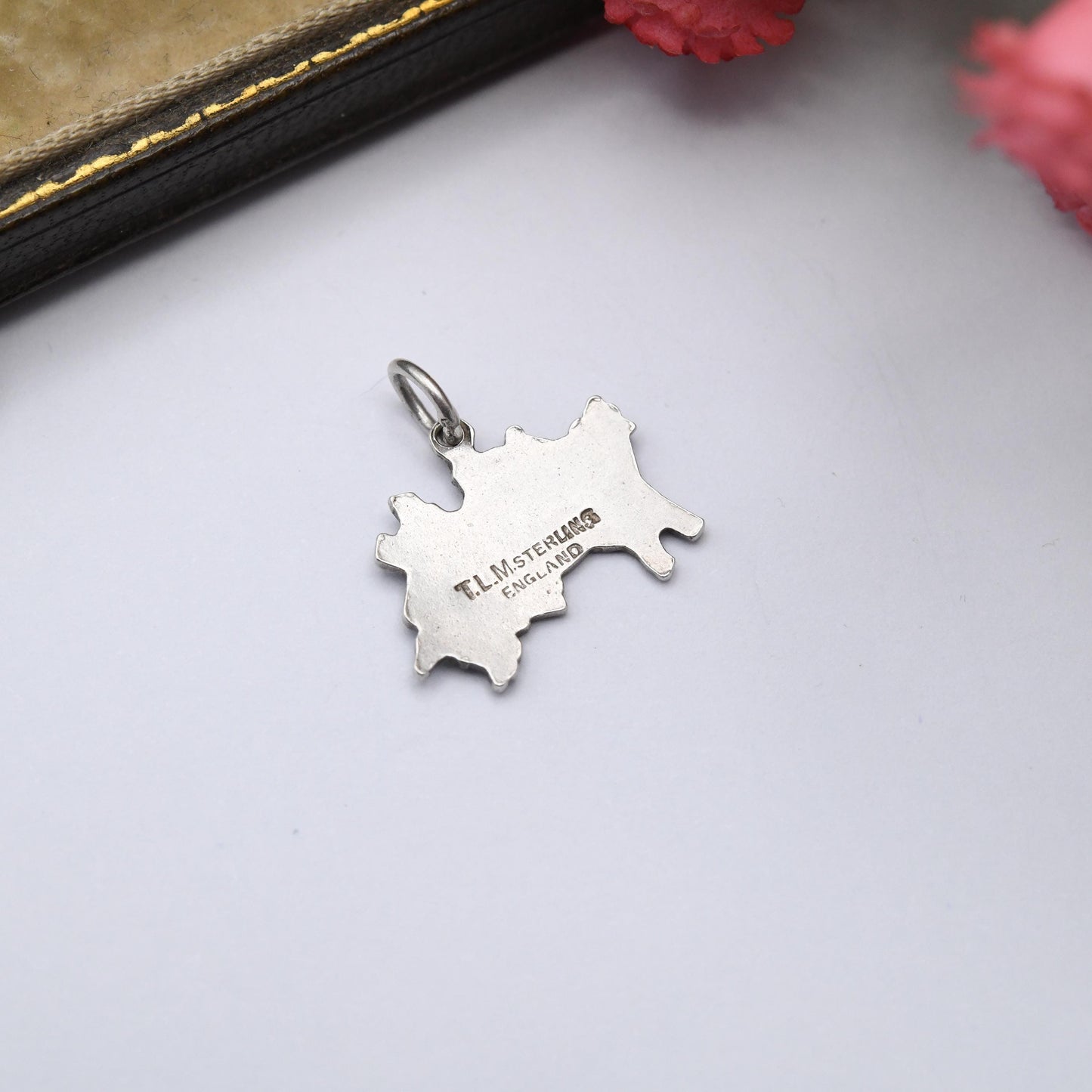 Vintage Sterling Silver and Enamel Jersey Charm Pendant - Channel Islands | UK | England | Travel Charm | Souvenir Gift for Charm Bracelet