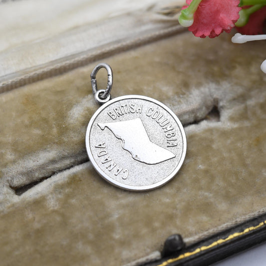 Vintage Sterling Silver British Columbia Canada EMC Charm Pendant - Canadian Charm | Souvenir Gift for Charm Bracelet