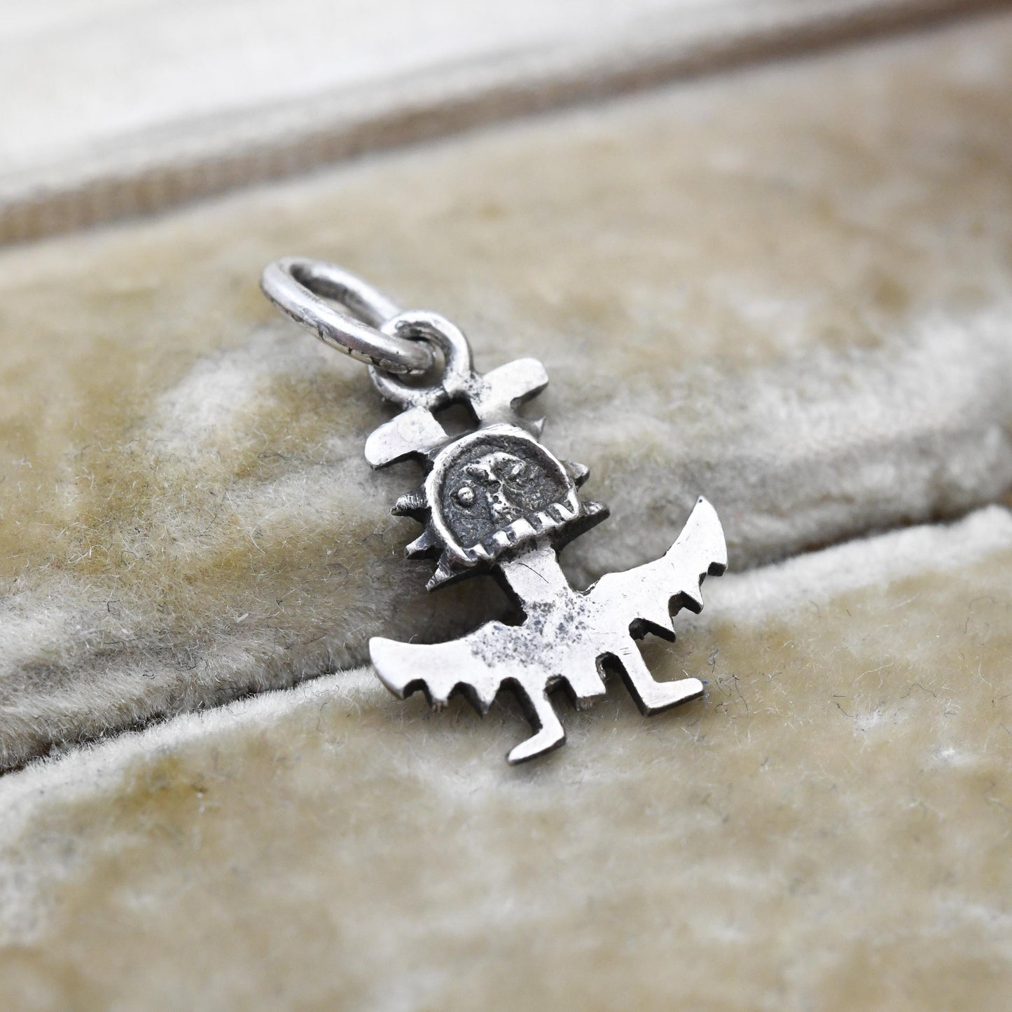 Vintage Sterling Silver Zuni Knifewing Charm Pendant - War God of the Zuni | Folklore | South Western Jewellery | Gift for Charm Bracelet