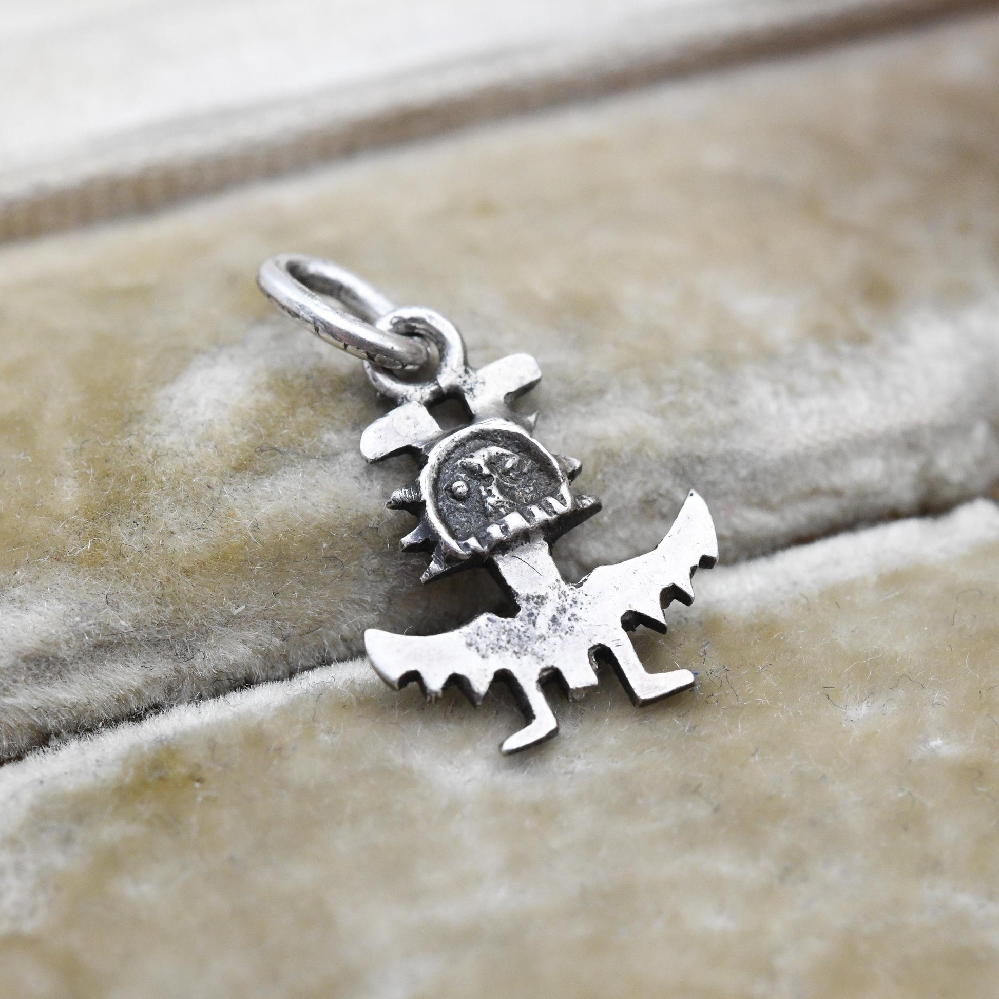 Vintage Sterling Silver Zuni Knifewing Charm Pendant - War God of the Zuni | Folklore | South Western Jewellery | Gift for Charm Bracelet