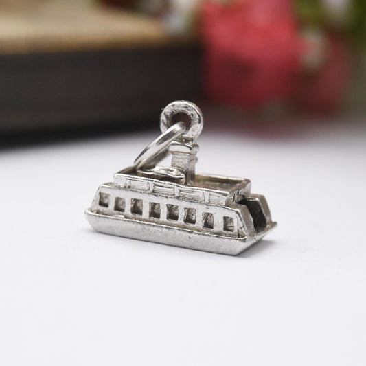 Vintage Sterling Silver Halifax Dartmouth Ferry Charm Pendant - Boat | Nautical | Seaside | England | Souvenir Gift for Charm Bracelet