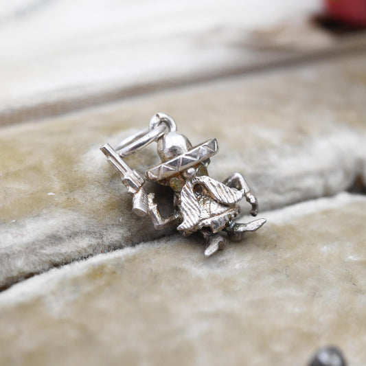 Vintage Sterling Silver Yosemite Sam Charm Pendant - Cartoon | Cowboy Charm | Gun | Souvenir Gift for Charm Bracelet