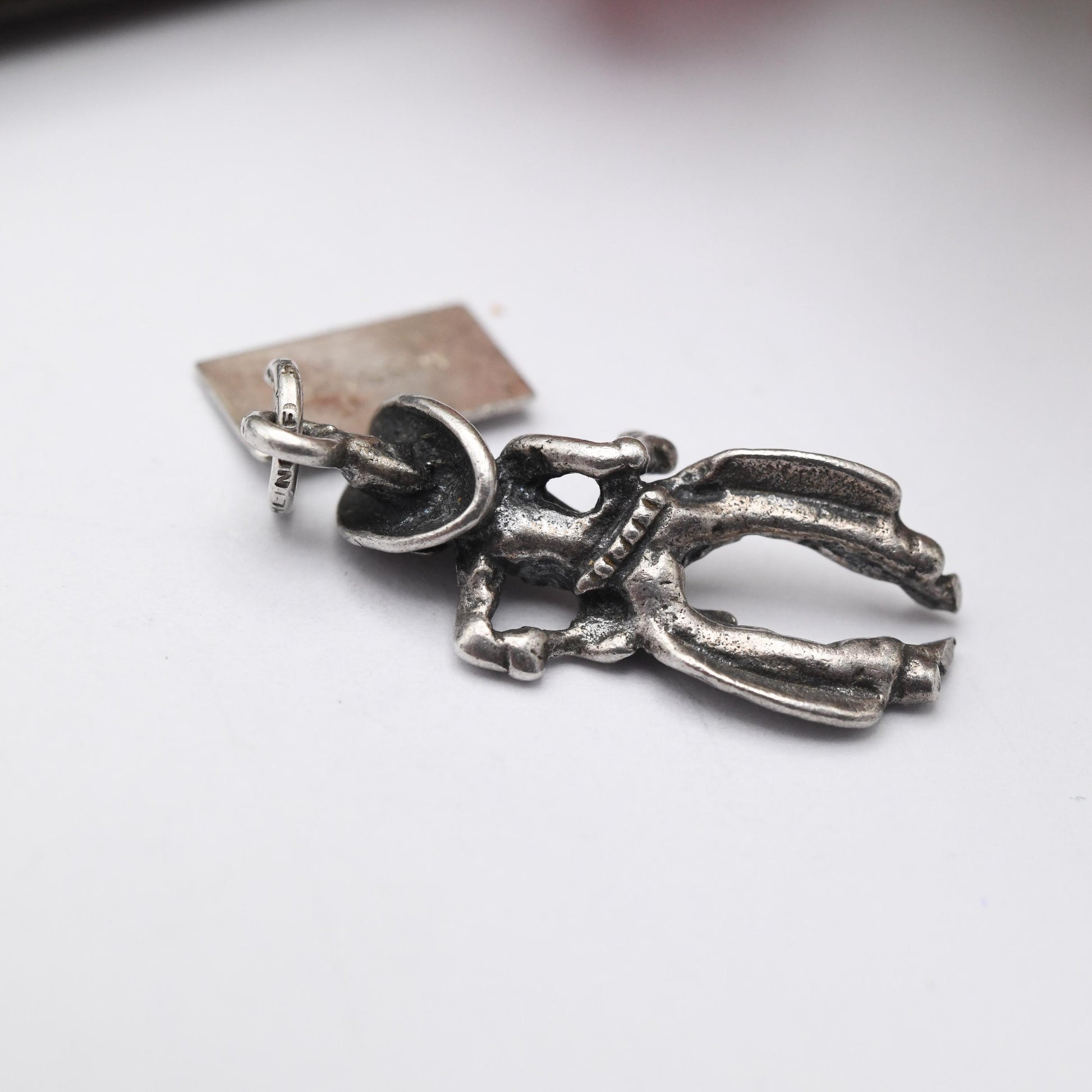 Vintage Sterling Silver Bell Trading Post Cowboy Sheriff Charm Pendant - Rare | Native American | Gift for Charm Bracelet