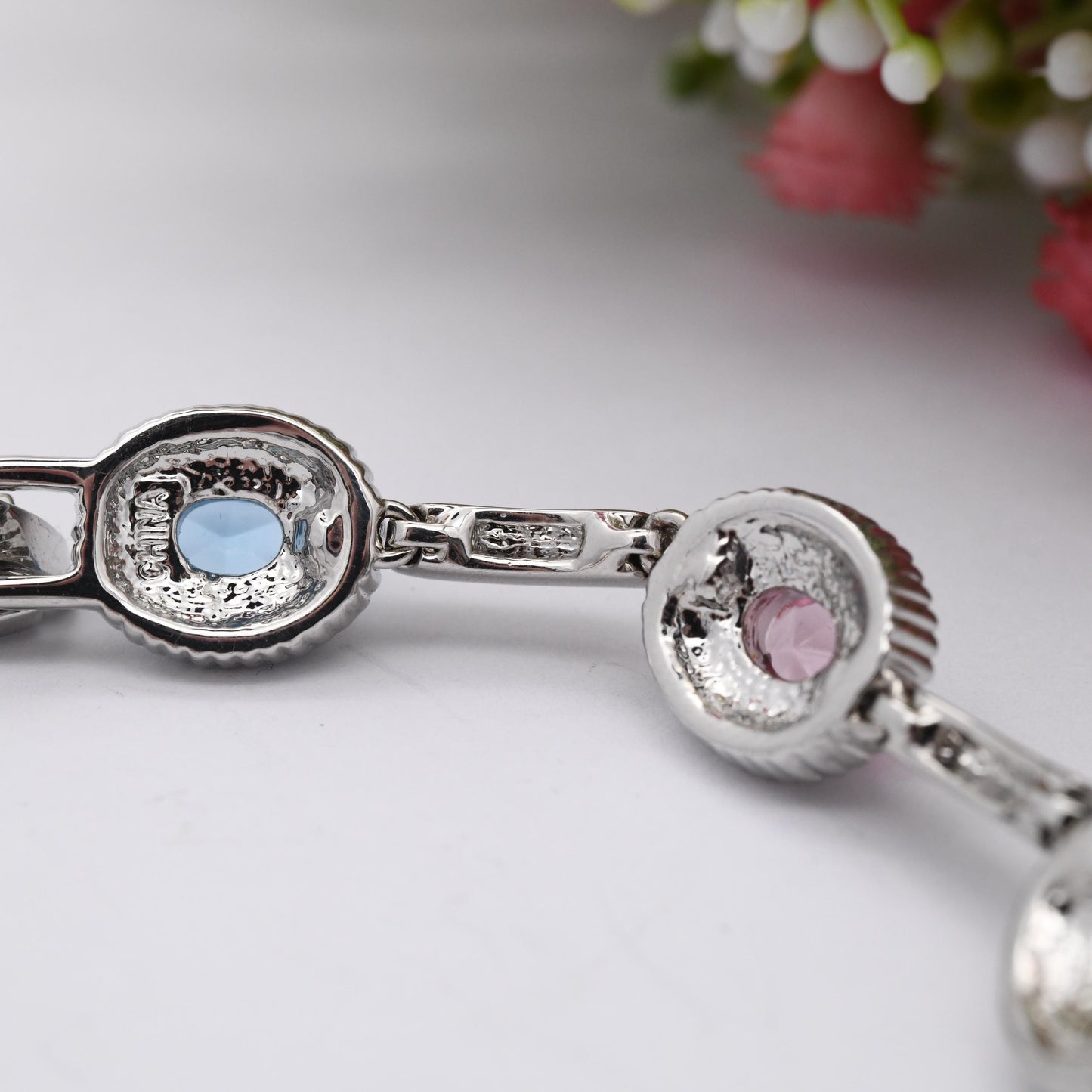 Vintage Camrose & Kross JBK Multicolour Crystal Bracelet Jacqueline Bouvier Kennedy - Pastel Rainbow Swarovski Crystals | Platinum Plated