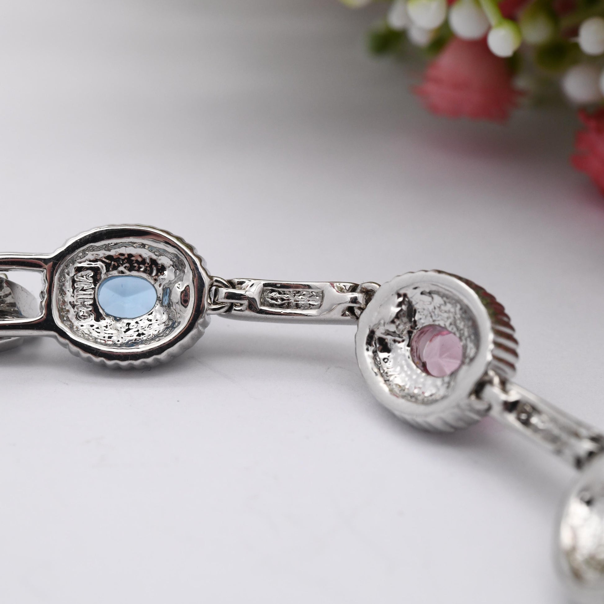 Vintage Camrose & Kross JBK Multicolour Crystal Bracelet Jacqueline Bouvier Kennedy - Pastel Rainbow Swarovski Crystals | Platinum Plated