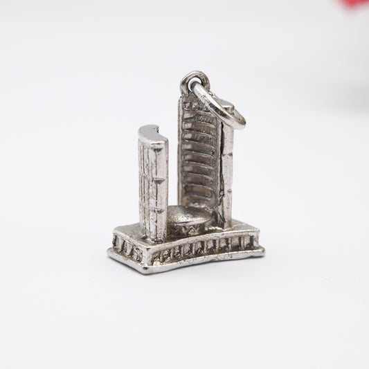 Vintage Sterling Silver Toronto City Hall EJ Charm Pendant - Souvenir Gift for Charm Bracelet