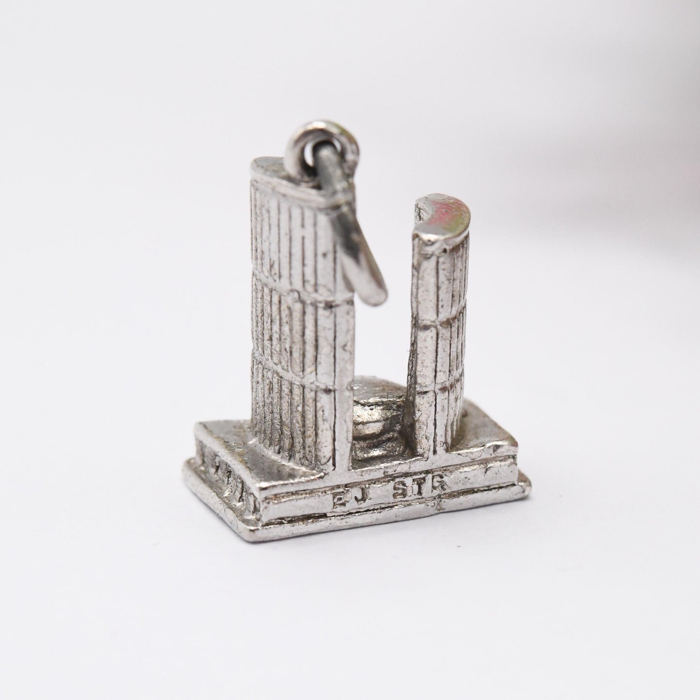 Vintage Sterling Silver Toronto City Hall EJ Charm Pendant - Souvenir Gift for Charm Bracelet