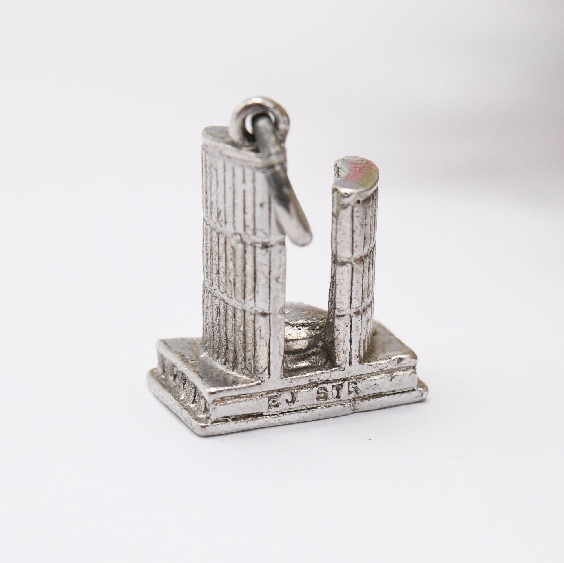 Vintage Sterling Silver Toronto City Hall EJ Charm Pendant - Souvenir Gift for Charm Bracelet