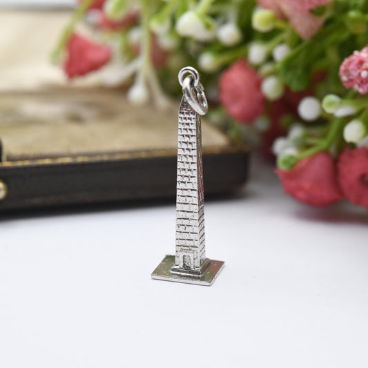 Vintage Sterling Silver Washington Monument Charm Pendant - American | Wells | Souvenir Gift for Charm Bracelet