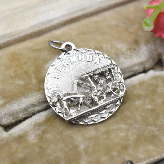Vintage Sterling Silver Bermuda Charm Pendant - Souvenir Gift for Charm Bracelet