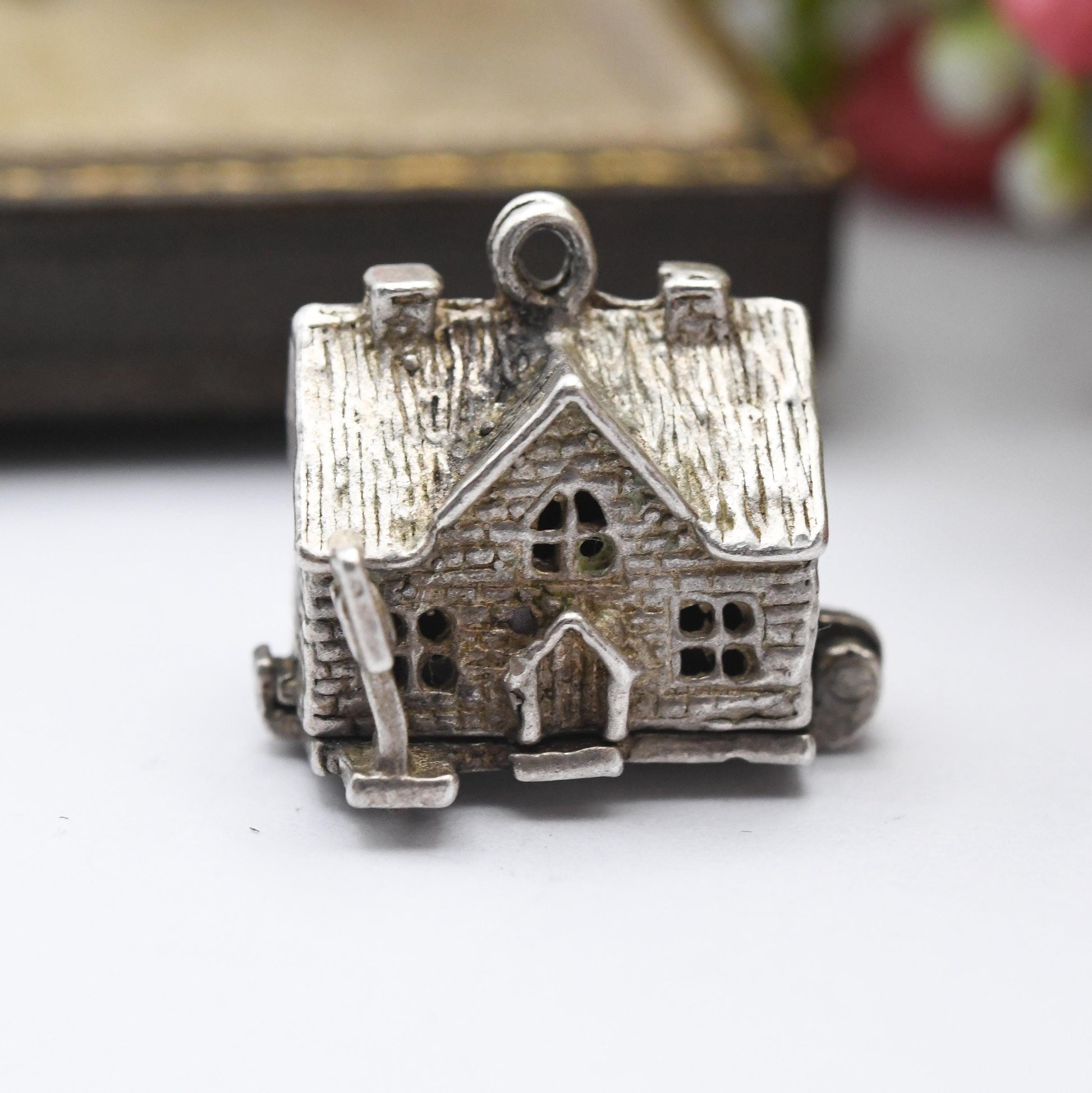 Vintage Sterling Silver NUVO Pub Charm Pendant - Public House | Moving | Articulated | Opening