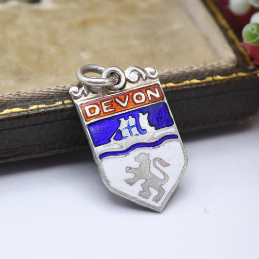 Vintage Sterling Silver Devon Charm Pendant - Cornwall | Souvenir Gift for Charm Bracelet