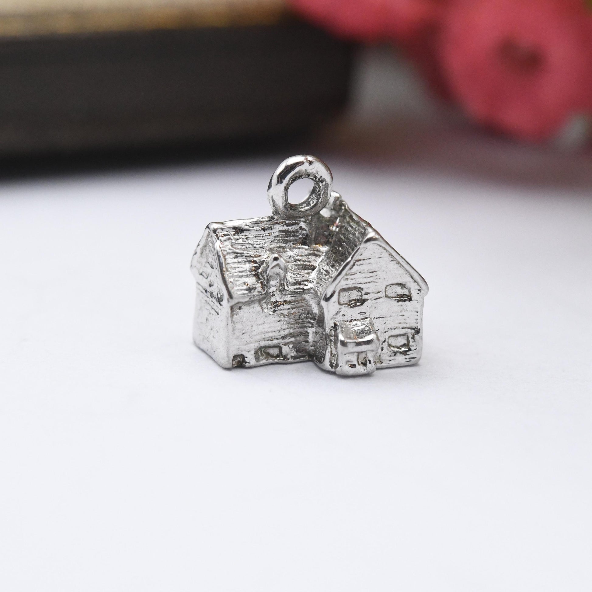 Vintage Sterling Silver Miniature House Charm Pendant - Little Home | Cute | Souvenir Gift for Charm Bracelet