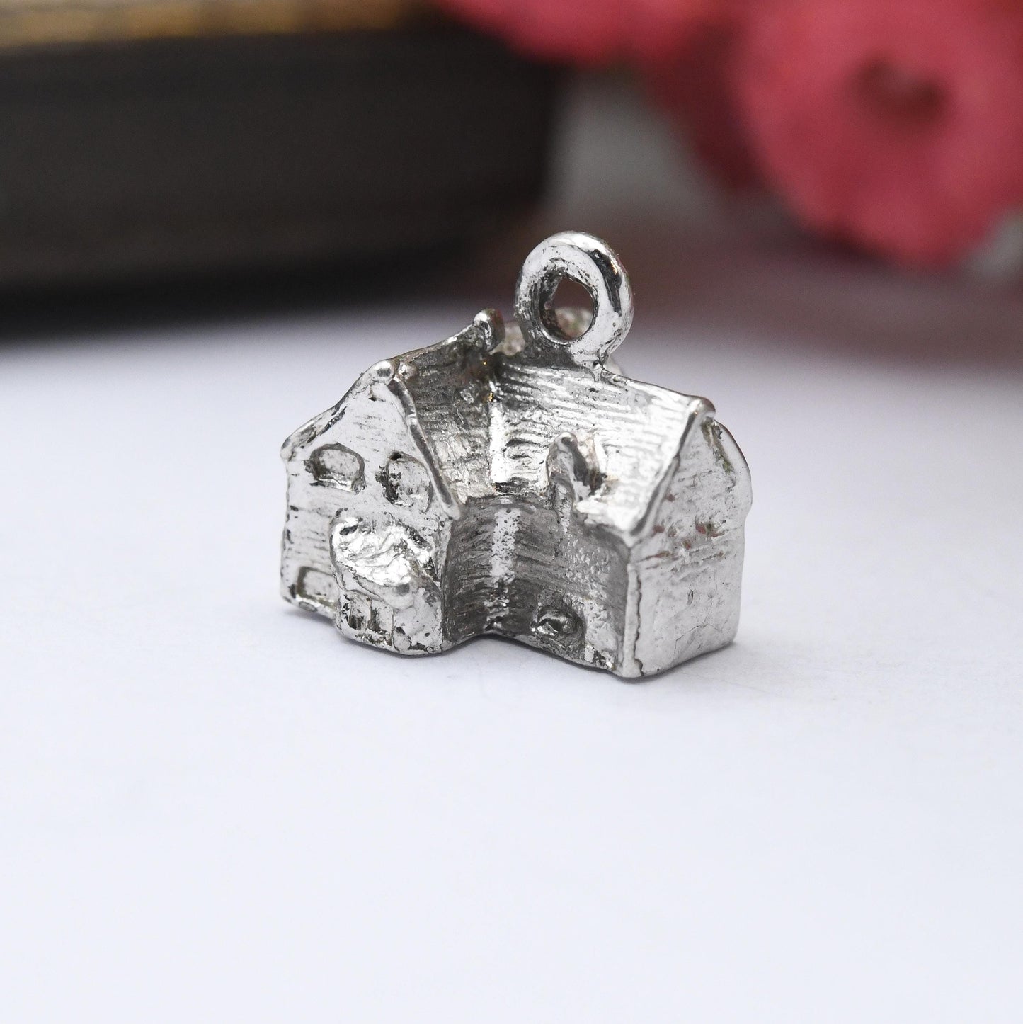 Vintage Sterling Silver Miniature House Charm Pendant - Little Home | Cute | Souvenir Gift for Charm Bracelet