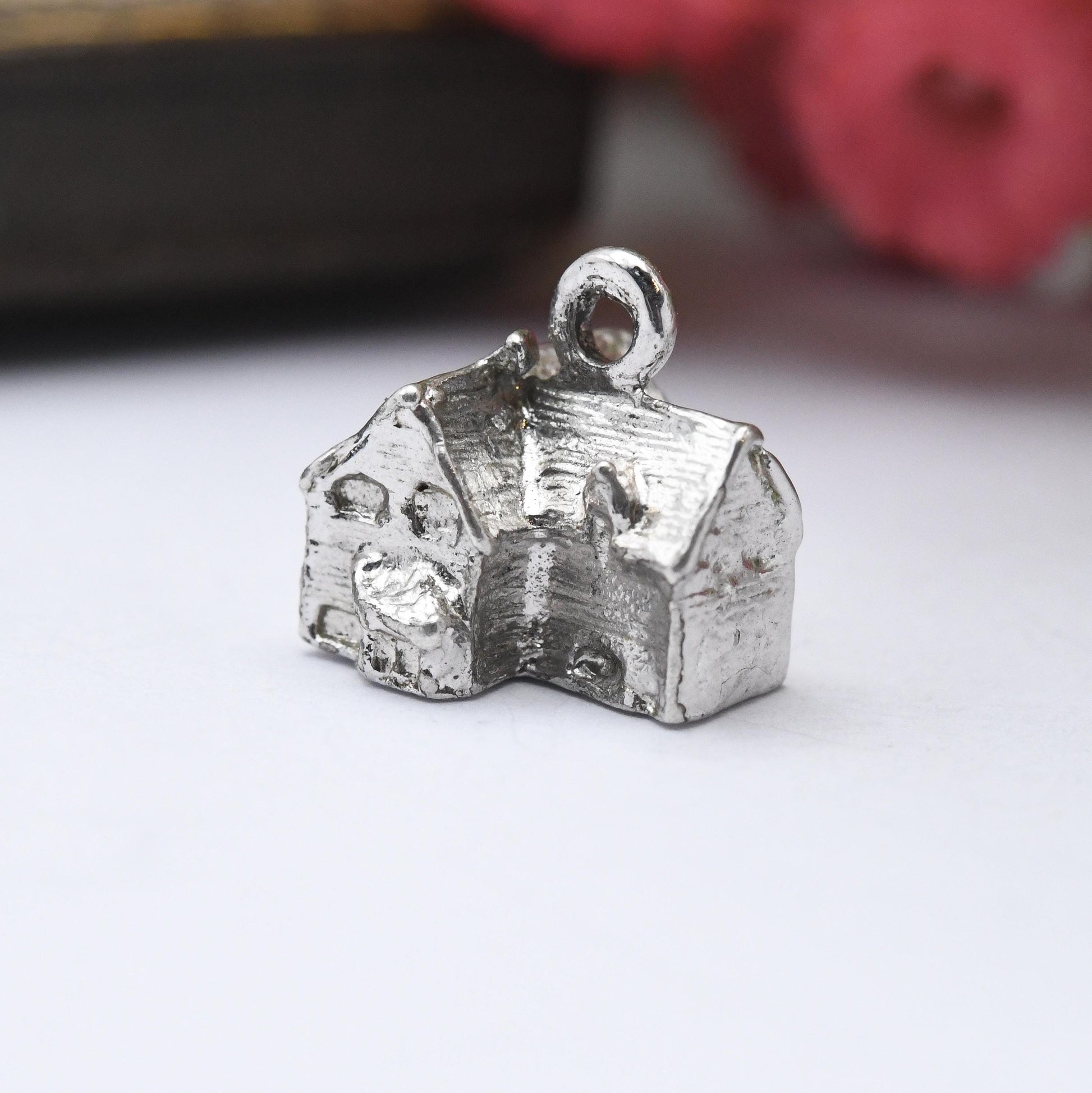 Vintage Sterling Silver Miniature House Charm Pendant - Little Home | Cute | Souvenir Gift for Charm Bracelet