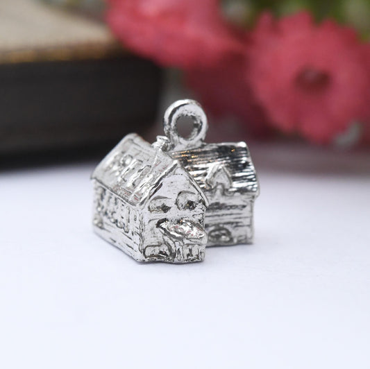 Vintage Sterling Silver Miniature House Charm Pendant - Little Home | Cute | Souvenir Gift for Charm Bracelet