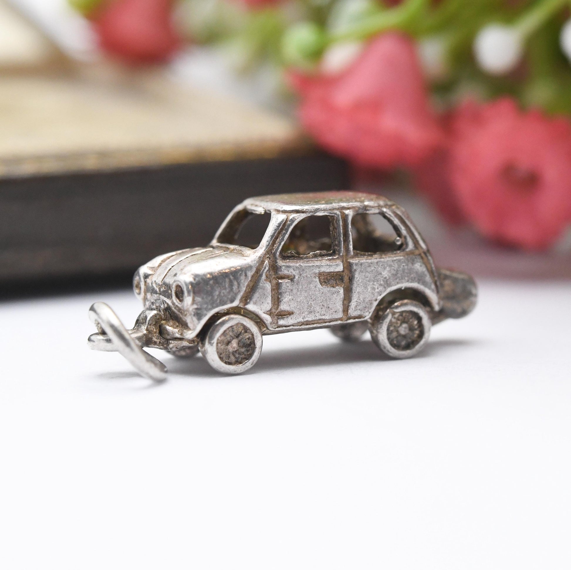 Vintage CHIM Sterling Silver Mini Car Charm Pendant - Opening Charm | Gift for Charm Bracelet