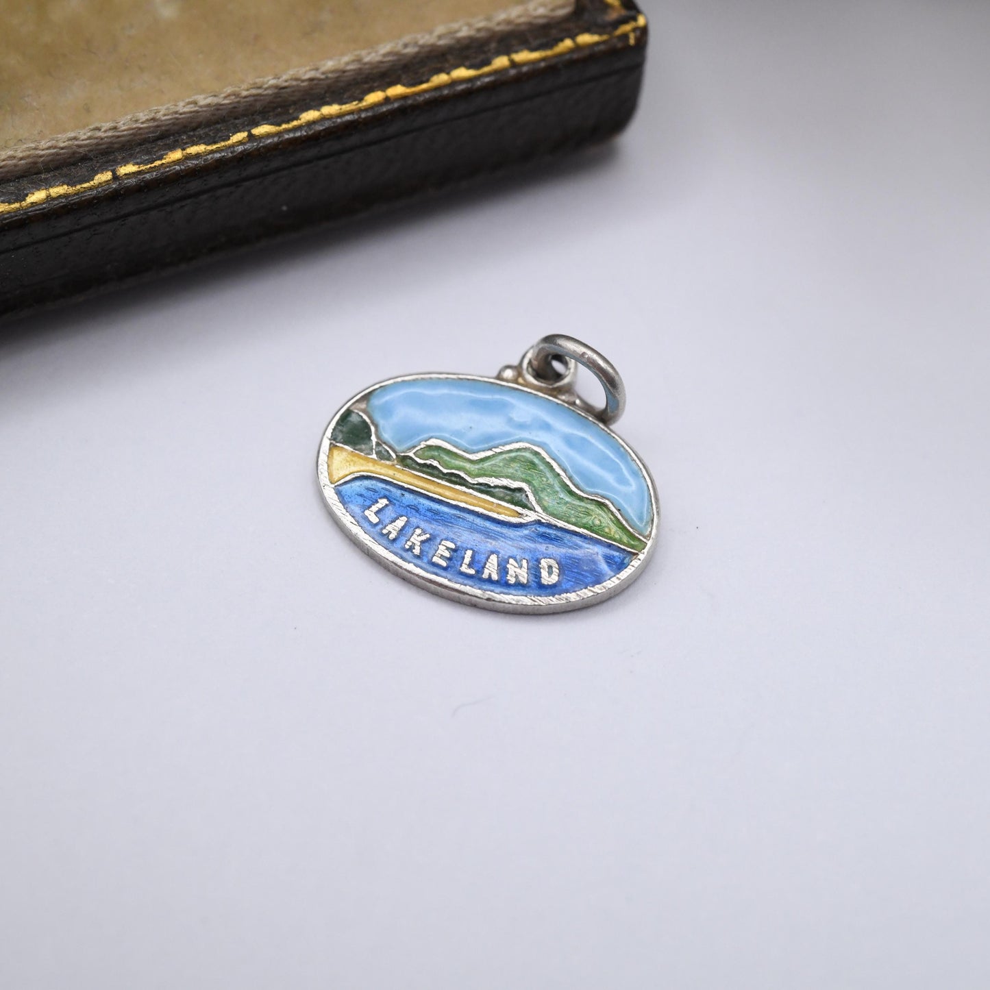 Vintage Sterling Silver and Enamel Lakeland Charm Pendant - Lakes | UK | Holiday | Travel Charm | Souvenir Gift for Charm Bracelet
