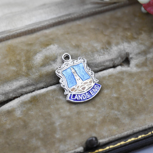 Vintage Sterling Silver Lands End Charm Pendant - England | Cornwall | English | Tourist | Souvenir Gift for Charm Bracelet