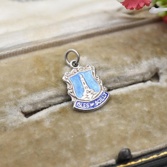 Vintage Sterling Silver Isles of Scilly Charm Pendant - Tourist | Scotland | UK | British | Souvenir Gift for Charm Bracelet