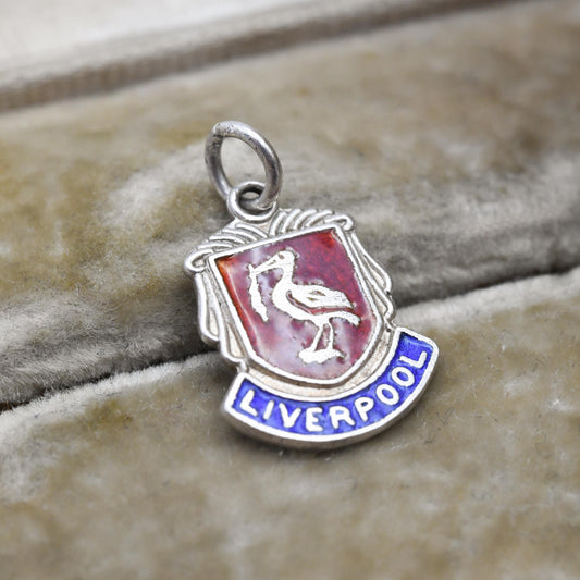 Vintage Sterling Silver Liverpool WBs Charm Pendant - England Charm | Souvenir Gift for Charm Bracelet