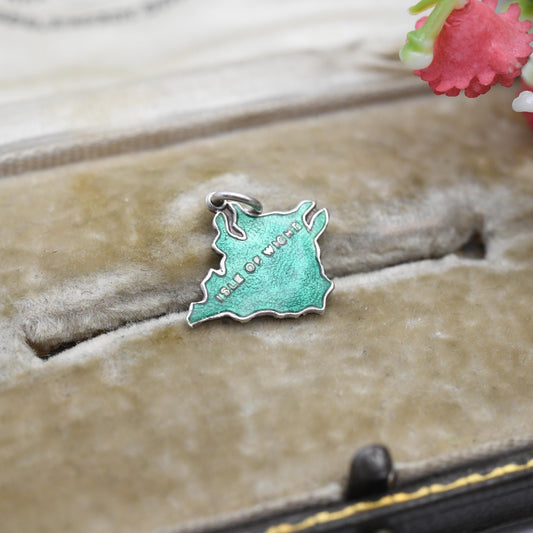 Vintage Sterling Silver Isle of Wight Charm Pendant - Channel Island | British Isles | Travel Charm | Souvenir Gift for Charm Bracelet