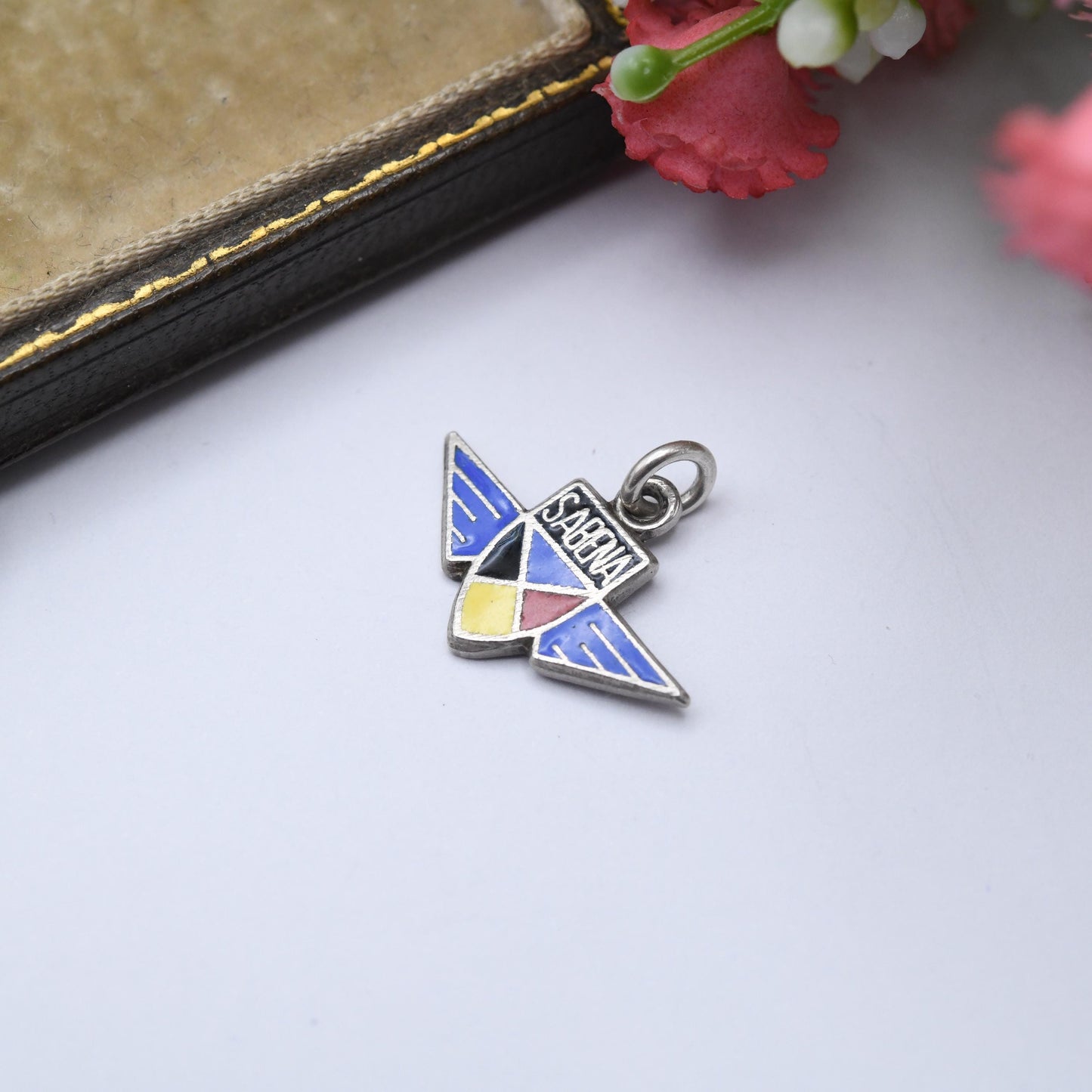 Vintage Sterling Silver Sabena Airlines Charm Pendant - Belgium | Airplane | Airline | Wings | Souvenir Gift for Charm Bracelet