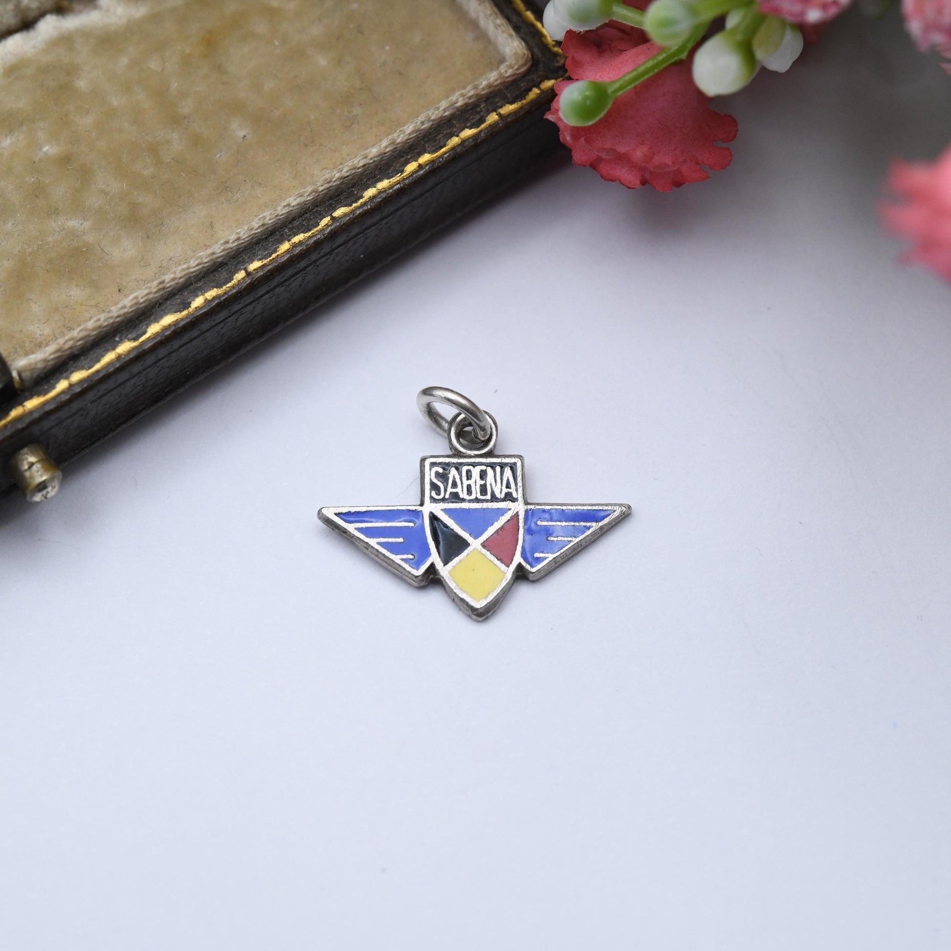 Vintage Sterling Silver Sabena Airlines Charm Pendant - Belgium | Airplane | Airline | Wings | Souvenir Gift for Charm Bracelet