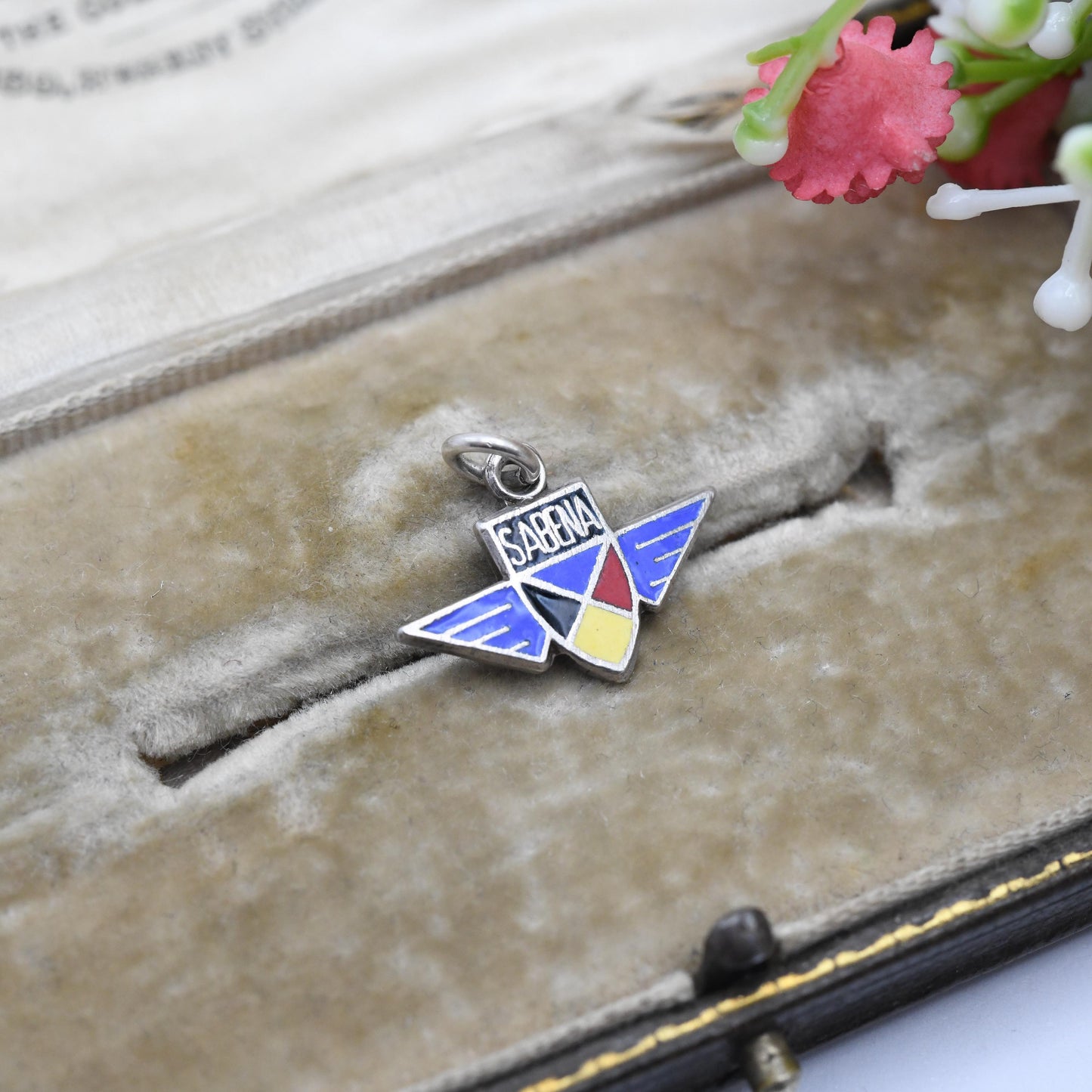 Vintage Sterling Silver Sabena Airlines Charm Pendant - Belgium | Airplane | Airline | Wings | Souvenir Gift for Charm Bracelet