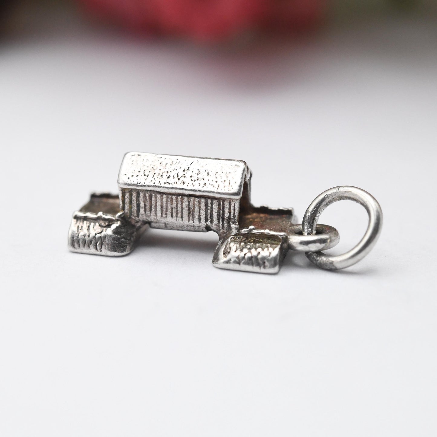 Vintage Sterling Silver Covered Bridge Charm Pendant - America | USA | Travel Charm | Tourist | Souvenir Gift for Charm Bracelet