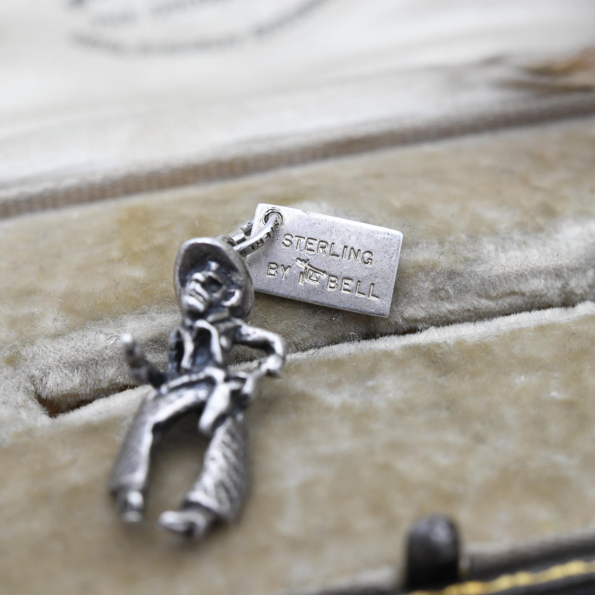 Vintage Sterling Silver Bell Trading Post Cowboy Sheriff Charm Pendant - Rare | Native American | Gift for Charm Bracelet