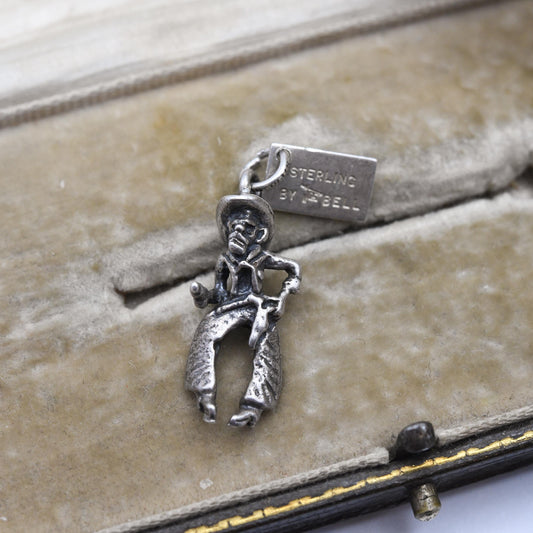 Vintage Sterling Silver Bell Trading Post Cowboy Sheriff Charm Pendant - Rare | Native American | Gift for Charm Bracelet