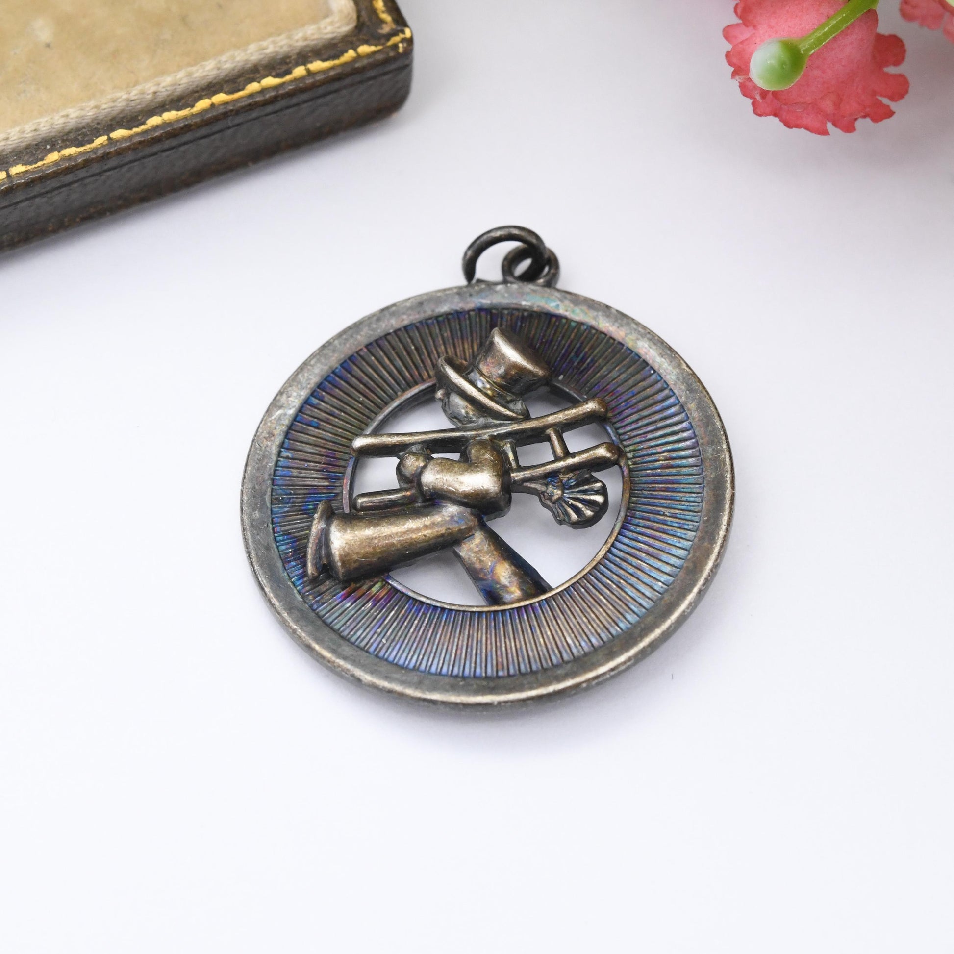 Vintage Silver Lucky Chimney Sweep Pendant by Kollmar & Jourdan KJ - German Designer 800 Silver Necklace Charm | Victorian Style