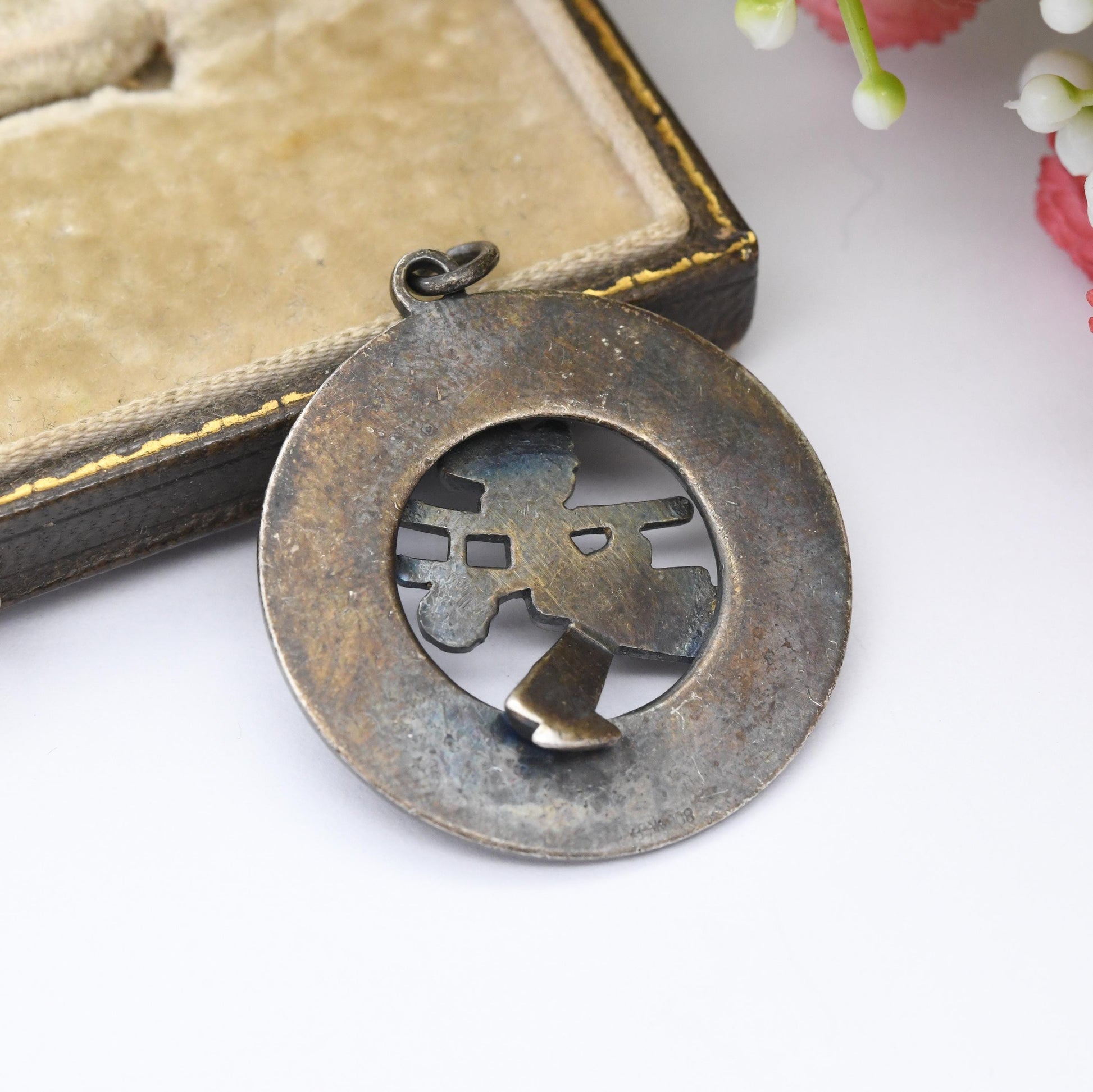Vintage Silver Lucky Chimney Sweep Pendant by Kollmar & Jourdan KJ - German Designer 800 Silver Necklace Charm | Victorian Style