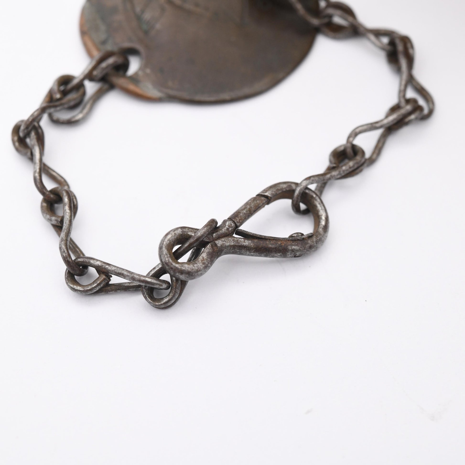 Antique Trench Art Dog Tag Bracelet 1870 Battle of Sedan Franco Prussian War - Satirical Coin Engraved Coin 10 Centimes | Bason MT ASC CE