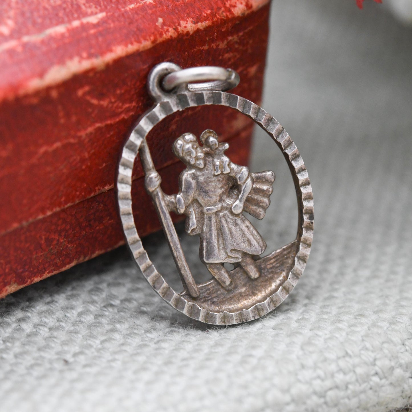 Vintage Sterling Silver St. Christopher Pendant Mid-Century - Openwork Saint of Travelling | Christian Religious Detailed Jewellery Gift
