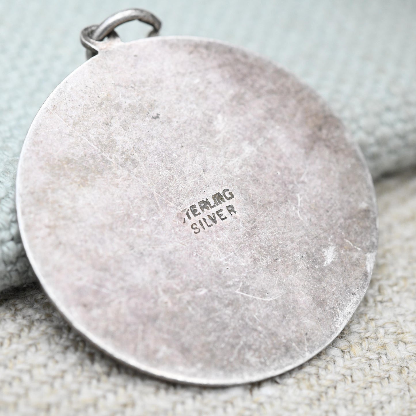Vintage Sterling Silver St. Christopher Pendant Mid-Century - Textured | Saint of Travelling | Christian Religious Detailed Jewellery Gift
