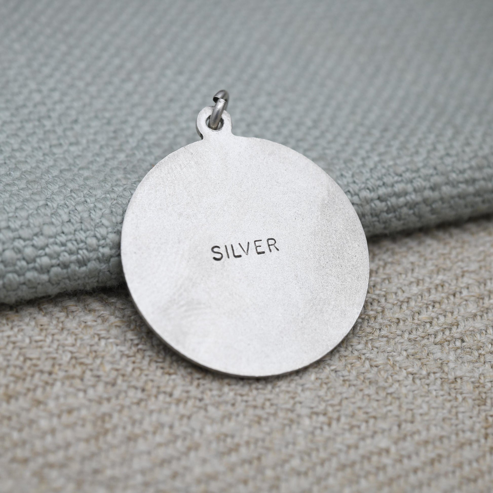Vintage Sterling Silver St. Christopher Pendant Mid-Century - Circle Saint of Travelling | Christian Religious Detailed Jewellery Gift