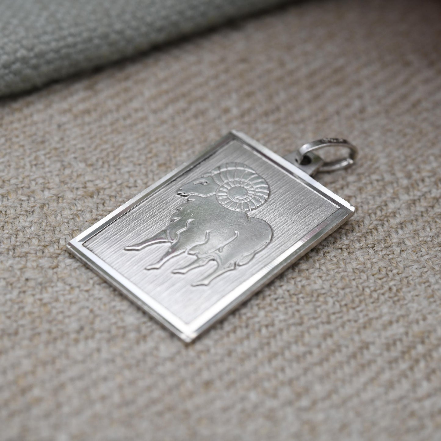 Vintage Sterling Silver Aries Charm Pendant - Ram Goat Astrological Zodiac Star Sign Symbol | c. 1970s Mid-Century March April Birthday Gift