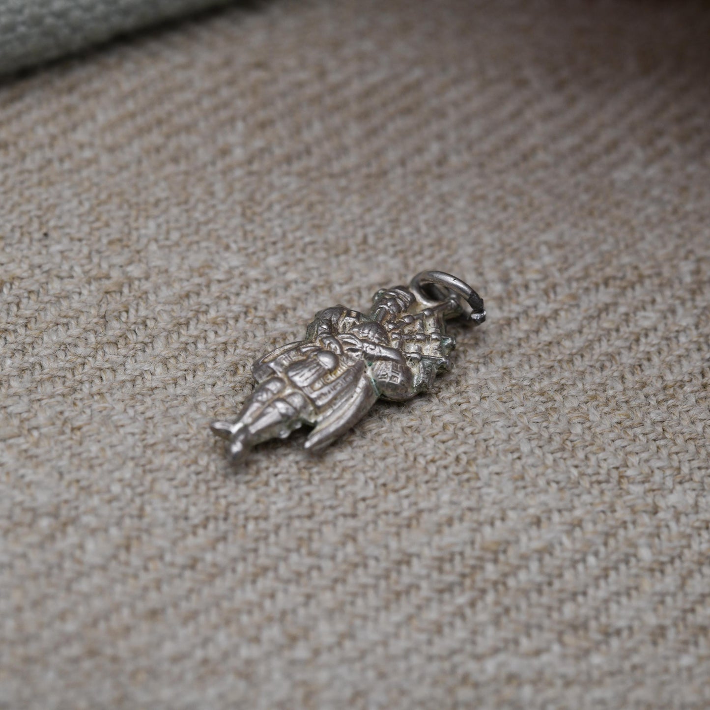 Vintage Sterling Silver Bagpiper Charm Pendant - Scotland | Great Highland Music | Patriotic Tartan | Souvenir Gift for Charm Bracelet