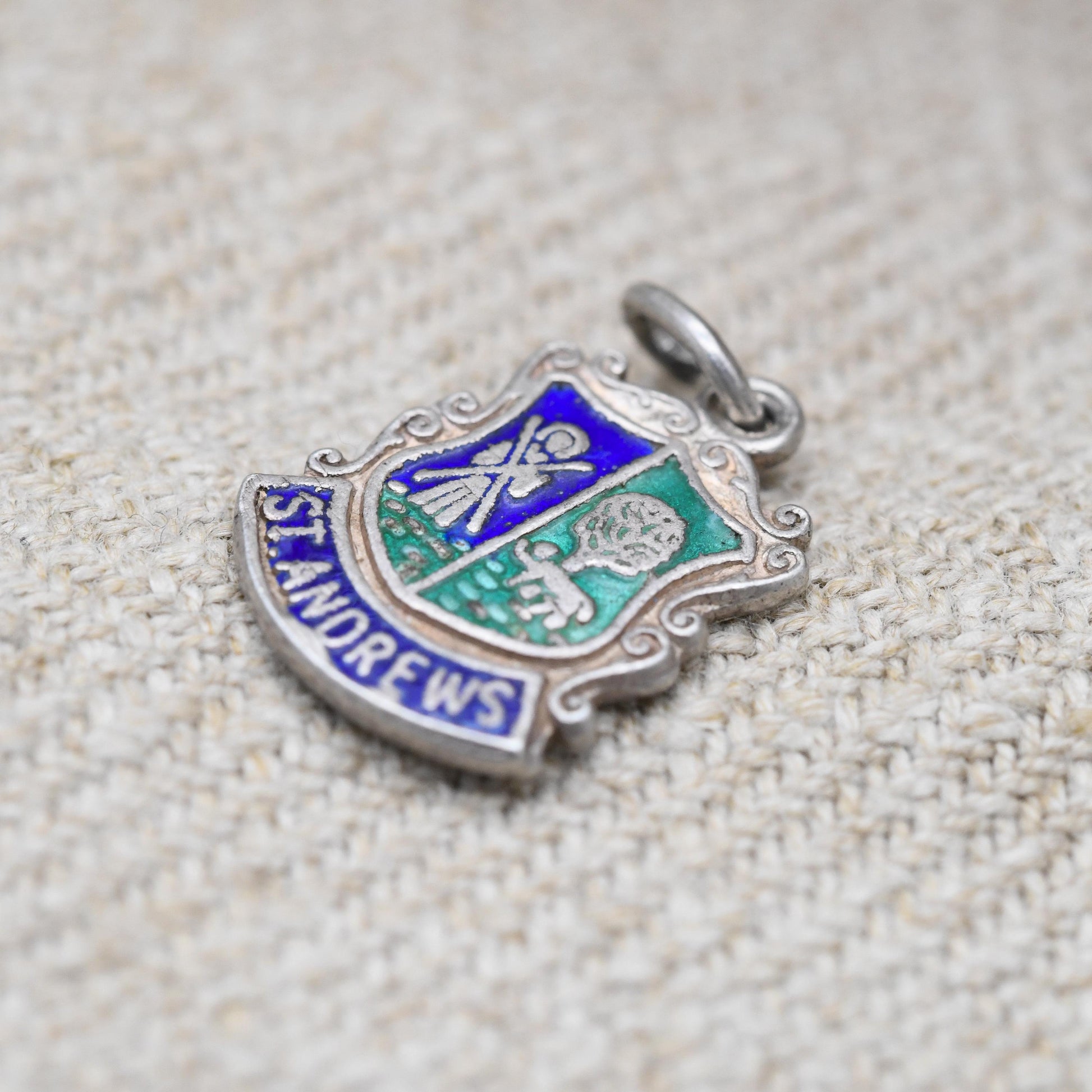 Vintage Sterling Silver St Andrew's Charm Pendant - Scotland | Scottish | Souvenir Gift for Charm Bracelet