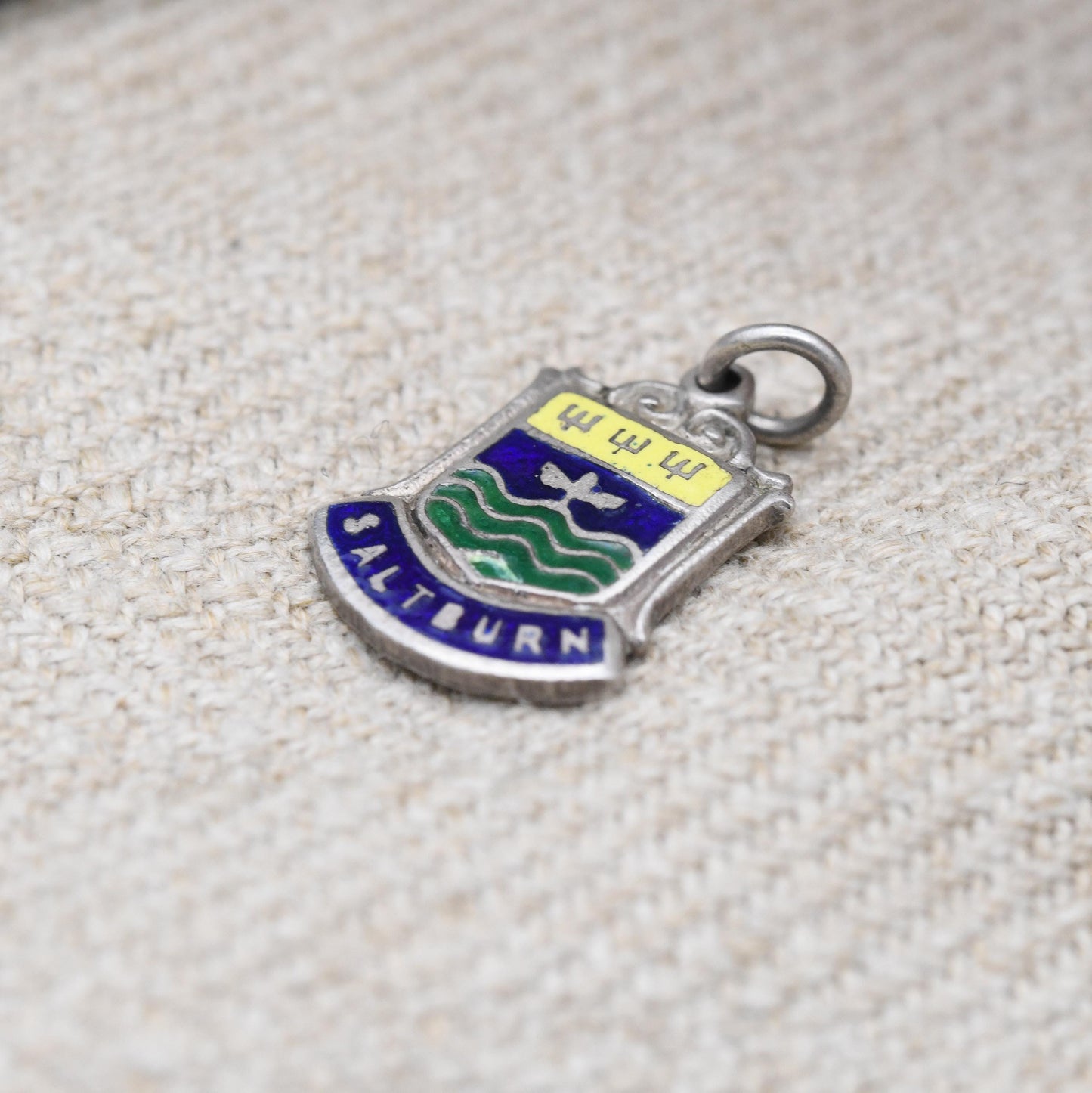Vintage Sterling Silver Saltburn Charm Pendant - England | Yorkshire | Souvenir Gift for Charm Bracelet