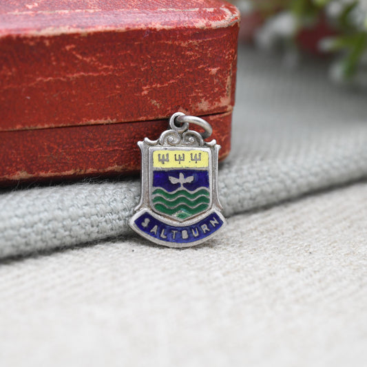 Vintage Sterling Silver Saltburn Charm Pendant - England | Yorkshire | Souvenir Gift for Charm Bracelet