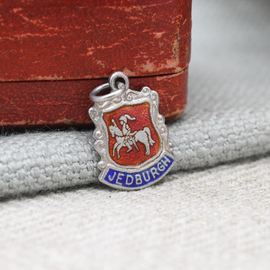 Vintage Sterling Silver Jedburgh Charm Pendant - Scottish | Scotland | Jedburgh | Enamel | Souvenir Gift for Charm Bracelet