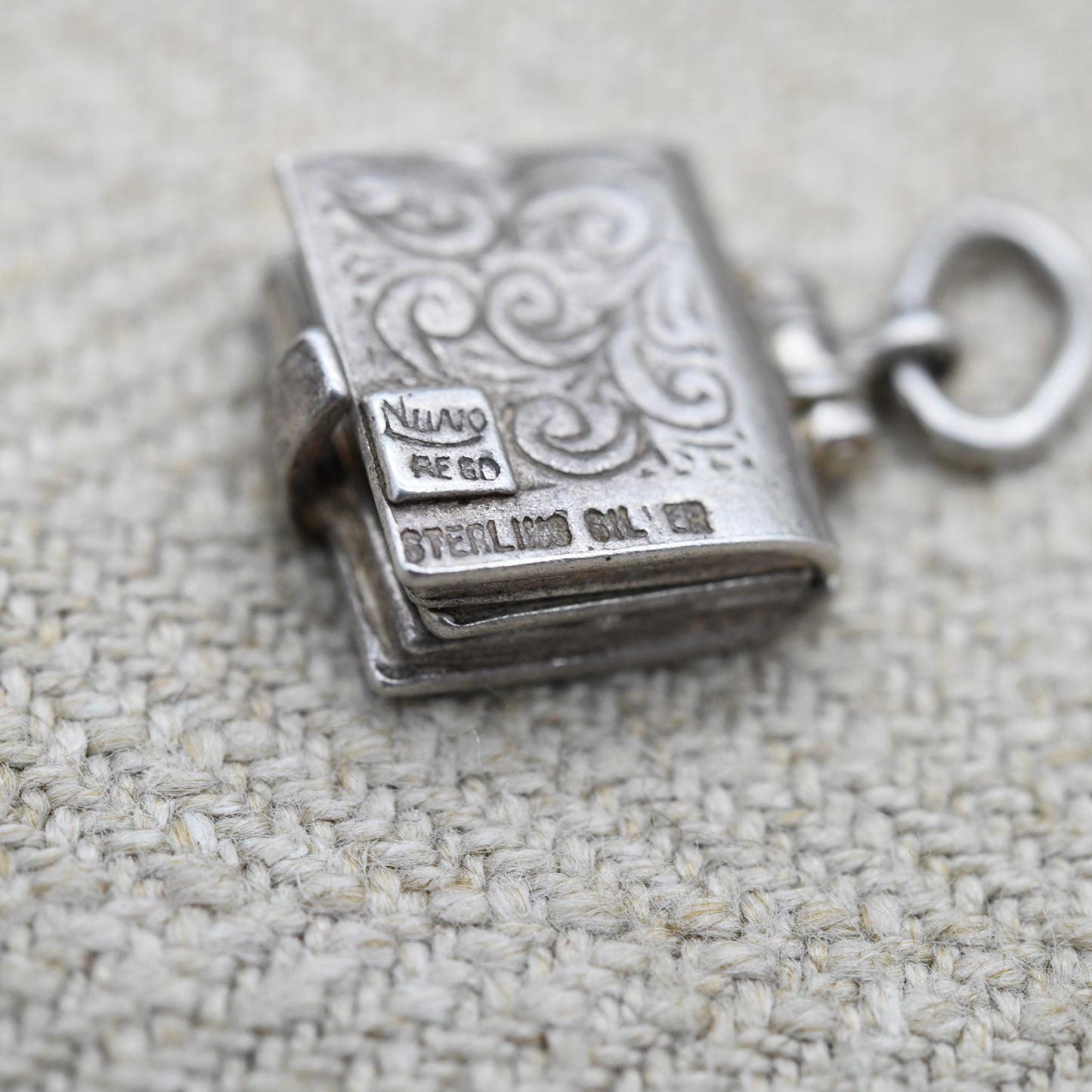 Vintage Sterling Silver Bible Opening Charm Pendant - The Lord's Prayer | Religion | Book | Gift for Charm Bracelet Necklace Stack