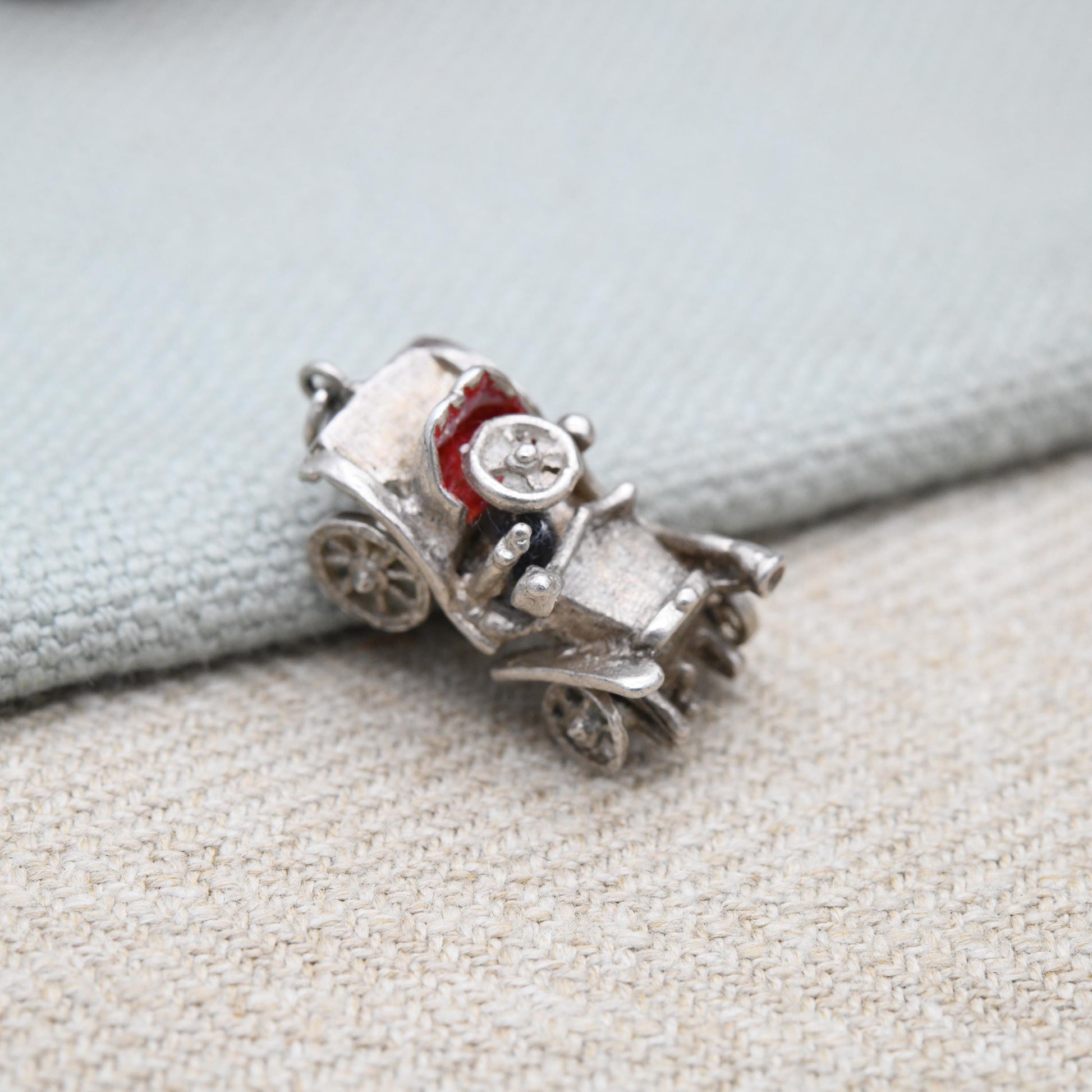 Vintage Sterling Silver Mini Car Charm Pendant - Vintage Car | Souvenir Gift for Charm Bracelet
